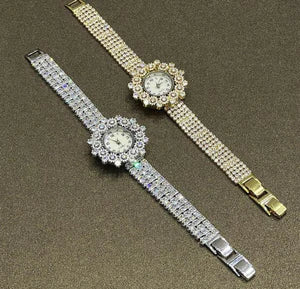 Elegant Pearl Halo Watch